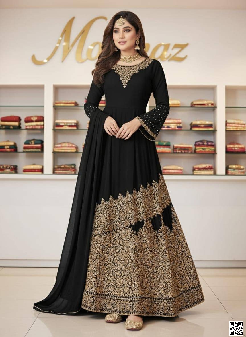 রেডিমেড জর্জেট এমব্রয়ডারি পার্টি ড্রেস Product Code: 1376